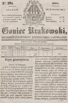 Goniec Krakowski : dziennik polityczny, historyczny i literacki. 1831, nr 294
