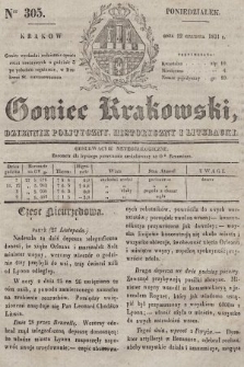 Goniec Krakowski : dziennik polityczny, historyczny i literacki. 1831, nr 305