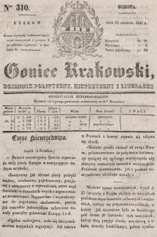 Goniec Krakowski : dziennik polityczny, historyczny i literacki. 1831, nr 310