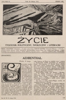 Życie : tygodnik polityczny, społeczny i literacki. 1912, z. 8