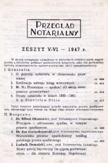 Przegląd Notarialny. 1947, [T. 1], z. 5-6