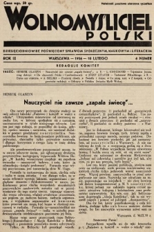 Wolnomyśliciel Polski : dziecięciodniowiec poświęcony sprawom społecznym, naukowym i literackim. 1936, nr 6