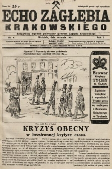 Echo Zagłębia Krakowskiego : bezpartyjny tygodnik poświęcony sprawom Zagłębia Krakowskiego. 1931, nr 6