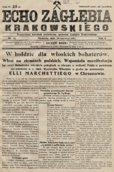 Echo Zagłębia Krakowskiego : bezpartyjny tygodnik poświęcony sprawom Zagłębia Krakowskiego. 1931, nr 12