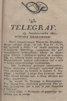 Telegraf : nowości krakowskie. 1821, [nr] 43