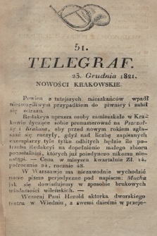 Telegraf : nowości krakowskie. 1821, [nr] 51