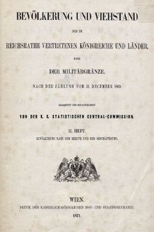 Bevölkerung nach dem Berufe und der Beschäftigung. H. 2