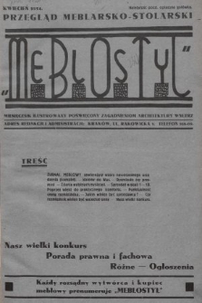 Meblostyl : przegląd meblarsko-stolarski : miesięcznik ilustrowany poświęcony zagadnieniom architektury wnętrz. 1934, nr 1