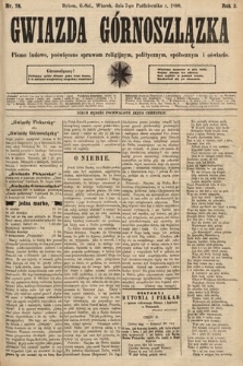 Gwiazda Górnoszlązka : pismo ludowe, poświęcone sprawom politycznym, spółecznym i oświacie. 1890, nr 78