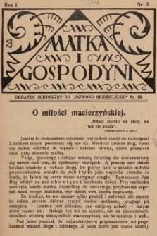 Matka i Gospodyni : dodatek miesięczny do „Dzwonu Niedzielnego”. 1929, nr 2