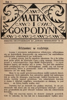 Matka i Gospodyni : dodatek dwutygodniowy do „Dzwonu Niedzielnego”. 1929, nr 7