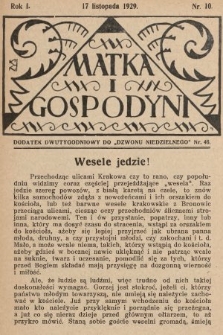 Matka i Gospodyni : dodatek dwutygodniowy do „Dzwonu Niedzielnego”. 1929, nr 10