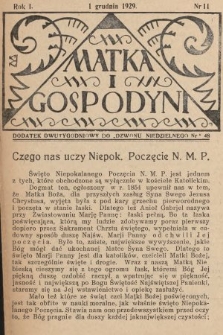 Matka i Gospodyni : dodatek dwutygodniowy do „Dzwonu Niedzielnego”. 1929, nr 11