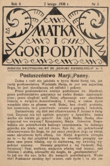 Matka i Gospodyni : dodatek dwutygodniowy do „Dzwonu Niedzielnego”. 1930, nr 3