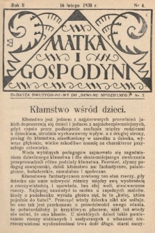 Matka i Gospodyni : dodatek dwutygodniowy do „Dzwonu Niedzielnego”. 1930, nr 4