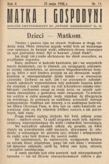 Matka i Gospodyni : dodatek dwutygodniowy do „Dzwonu Niedzielnego”. 1930, nr 11