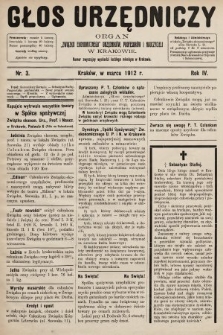 Głos Urzędniczy : organ „Związku Ekonomicznego” urzędników, profesorów i nauczycieli. 1912, nr 3