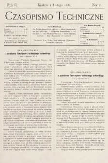 Czasopismo Techniczne. 1881, nr 2