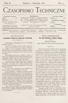 Czasopismo Techniczne. 1881, nr 4