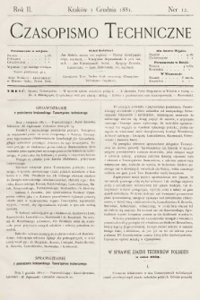 Czasopismo Techniczne. 1881, nr 12