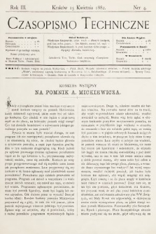 Czasopismo Techniczne. 1882, nr 4