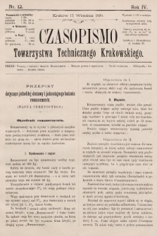 Czasopismo Towarzystwa Technicznego Krakowskiego. 1890, nr 12