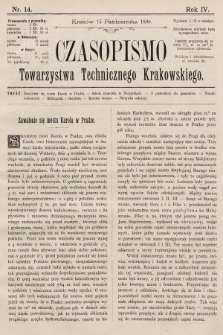 Czasopismo Towarzystwa Technicznego Krakowskiego. 1890, nr 14