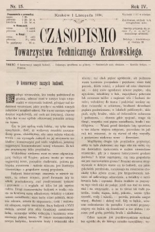 Czasopismo Towarzystwa Technicznego Krakowskiego. 1890, nr 15