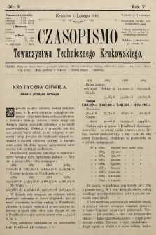Czasopismo Towarzystwa Technicznego Krakowskiego. 1891, nr 3