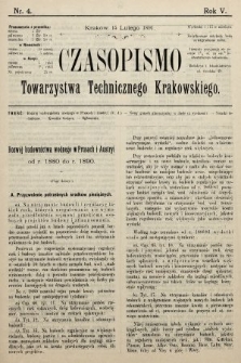 Czasopismo Towarzystwa Technicznego Krakowskiego. 1891, nr 4