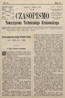 Czasopismo Towarzystwa Technicznego Krakowskiego. 1891, nr 5