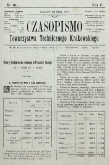 Czasopismo Towarzystwa Technicznego Krakowskiego. 1891, nr 10