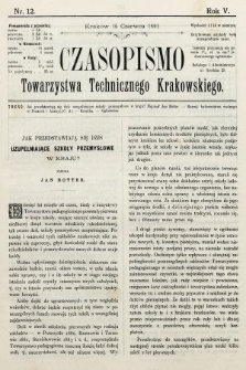 Czasopismo Towarzystwa Technicznego Krakowskiego. 1891, nr 12