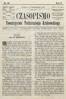 Czasopismo Towarzystwa Technicznego Krakowskiego. 1891, nr 20