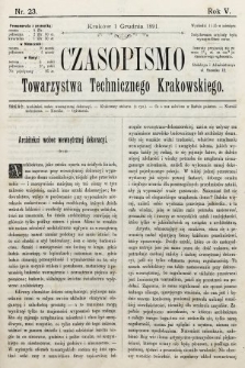 Czasopismo Towarzystwa Technicznego Krakowskiego. 1891, nr 23