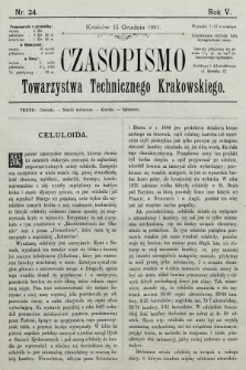 Czasopismo Towarzystwa Technicznego Krakowskiego. 1891, nr 24