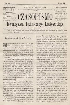 Czasopismo Towarzystwa Technicznego Krakowskiego. 1892, nr 21