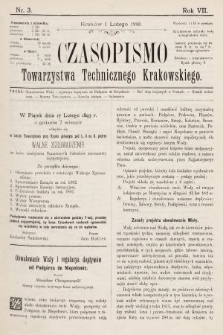 Czasopismo Towarzystwa Technicznego Krakowskiego. 1893, nr 3