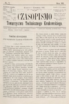 Czasopismo Towarzystwa Technicznego Krakowskiego. 1893, nr 7