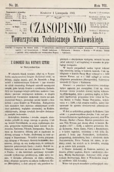 Czasopismo Towarzystwa Technicznego Krakowskiego. 1893, nr 21