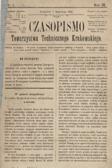 Czasopismo Towarzystwa Technicznego Krakowskiego. 1895, nr 1
