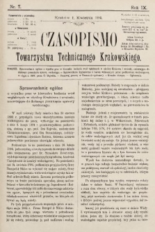 Czasopismo Towarzystwa Technicznego Krakowskiego. 1895, nr 7