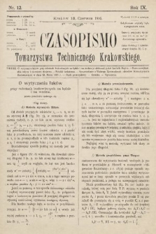Czasopismo Towarzystwa Technicznego Krakowskiego. 1895, nr 12