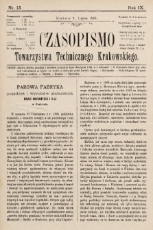 Czasopismo Towarzystwa Technicznego Krakowskiego. 1895, nr 13