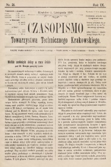 Czasopismo Towarzystwa Technicznego Krakowskiego. 1895, nr 21