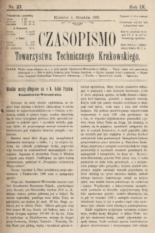 Czasopismo Towarzystwa Technicznego Krakowskiego. 1895, nr 23