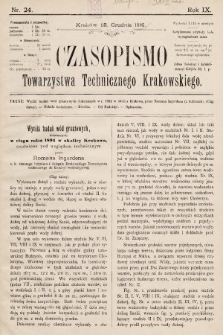 Czasopismo Towarzystwa Technicznego Krakowskiego. 1895, nr 24