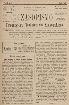 Czasopismo Towarzystwa Technicznego Krakowskiego. 1897, nr 7 i 8
