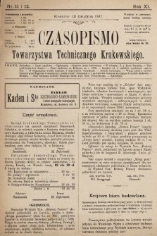 Czasopismo Towarzystwa Technicznego Krakowskiego. 1897, nr 11 i 12