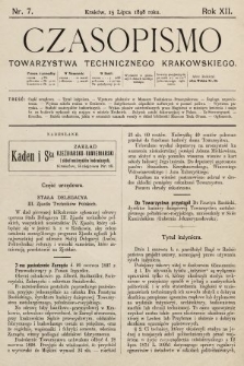 Czasopismo Towarzystwa Technicznego Krakowskiego. 1898, nr 7